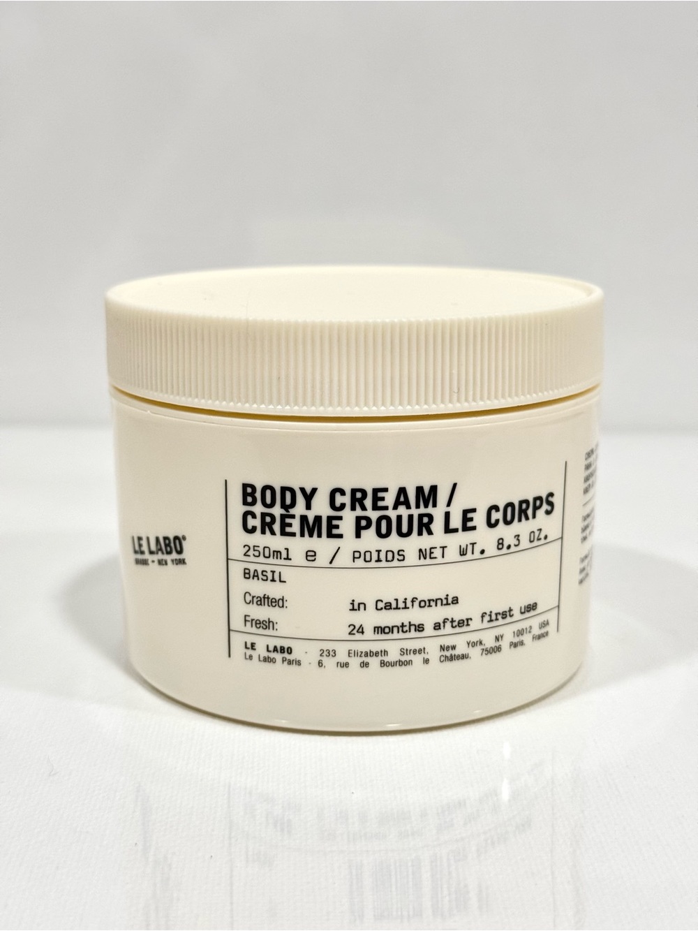 Le Labo Body Cream Basil 8.3 oz 250 ml Full Size Brand New Fresh